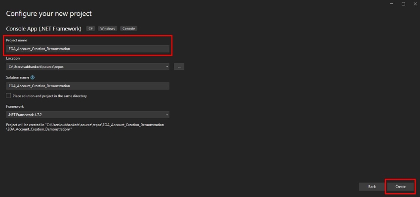Name and Create Project