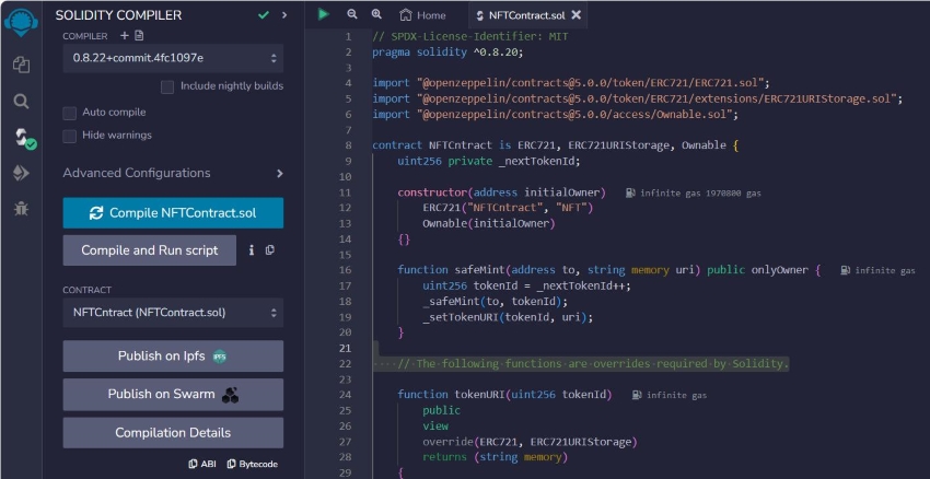 Compile Solidity Contract