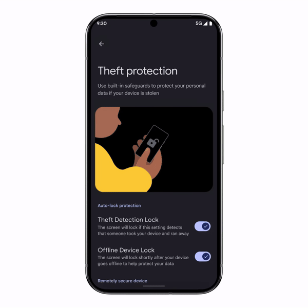 Theft protection in Android 15