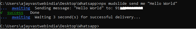 WhatsApp Message Using CommandLine
