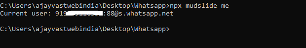 WhatsApp Message Using CommandLine