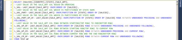 Windows Function - FIRST_VALUE And LAST_VALUE