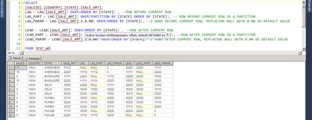 Windows Functions - LAG() And LEAD()