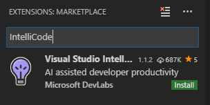 Work with AI-assisted IntelliCode in VS 2017 and VS Code