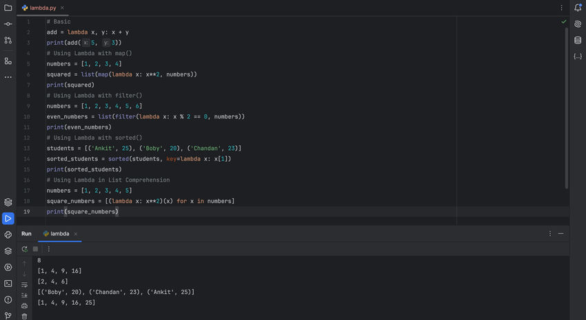 Working with Anonymous Function(Lambda) in Python