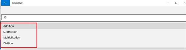 Picker Working Arithmetic Operators Android UWP Using Xamarin.Forms