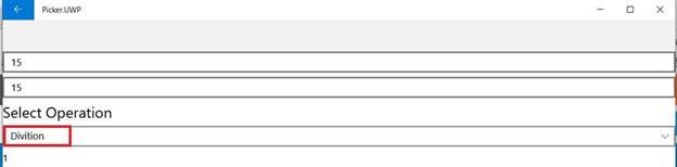 Picker Working Arithmetic Operators Android UWP Using Xamarin.Forms