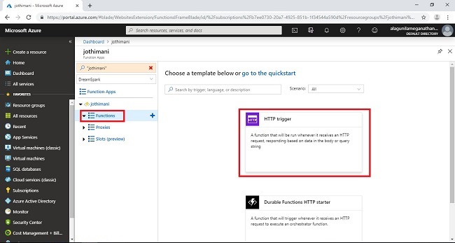 Working With Azure Function App
