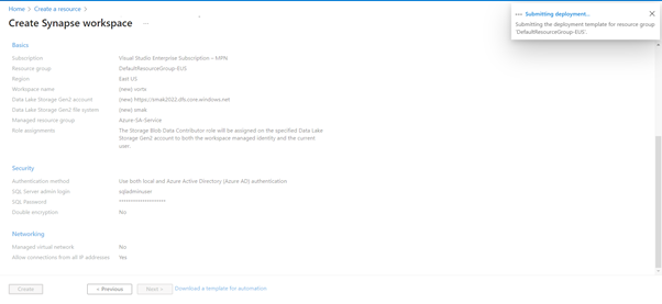Working With Azure Synapse Analytics Service Using Azure Cloud Portal