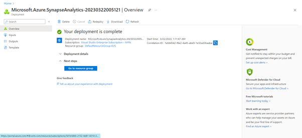 Working With Azure Synapse Analytics Service Using Azure Cloud Portal