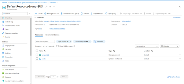 Working With Azure Synapse Analytics Service Using Azure Cloud Portal