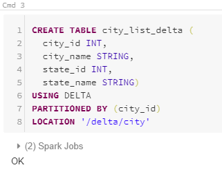 table with Delta feature