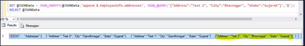 Working with JSON in SQL Server