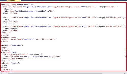 Working With Onsen UI Splitter Apps In Visual Studio 2015