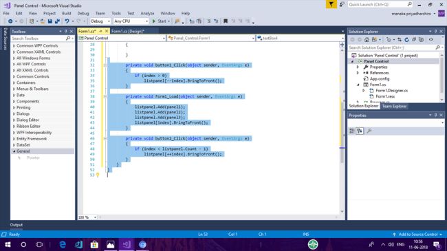 Working With Panel Control In Windows Forms Using Visual Studio 2017