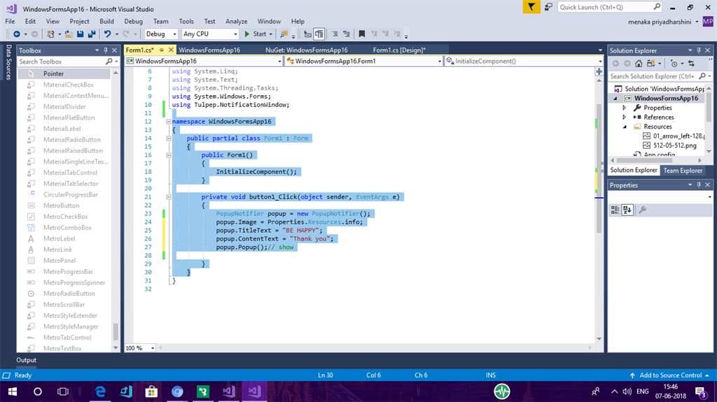 Popup Notification in Windows Forms