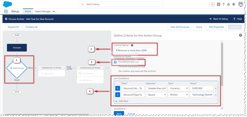 Working With Salesforce Process Builder