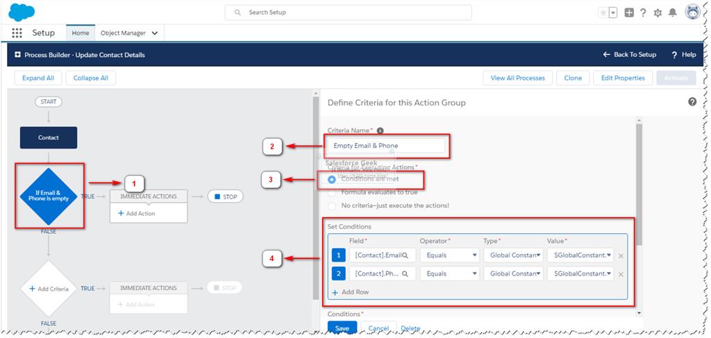 Working With Salesforce Process Builder