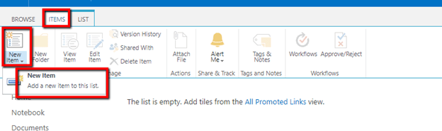 Working With Promoted Link List In SharePoint