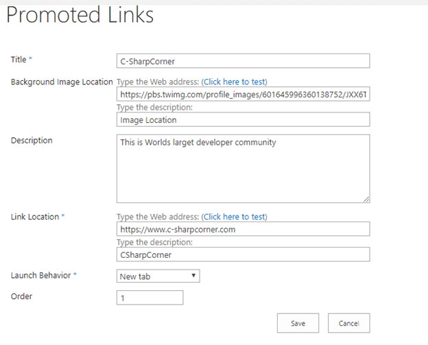 Working With Promoted Link List In SharePoint