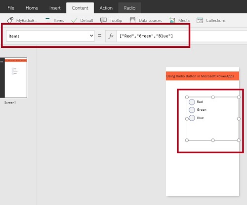 Working With RadioButton Control In Microsoft PowerApps