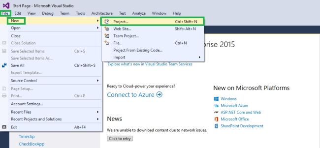 Create Windows Universal Project