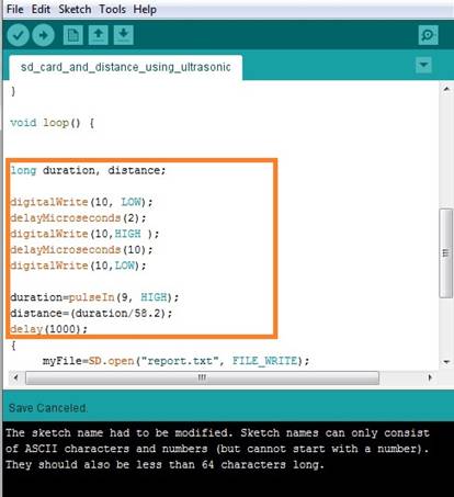 Writing A Sensor Value In The SD Card Using Arduino