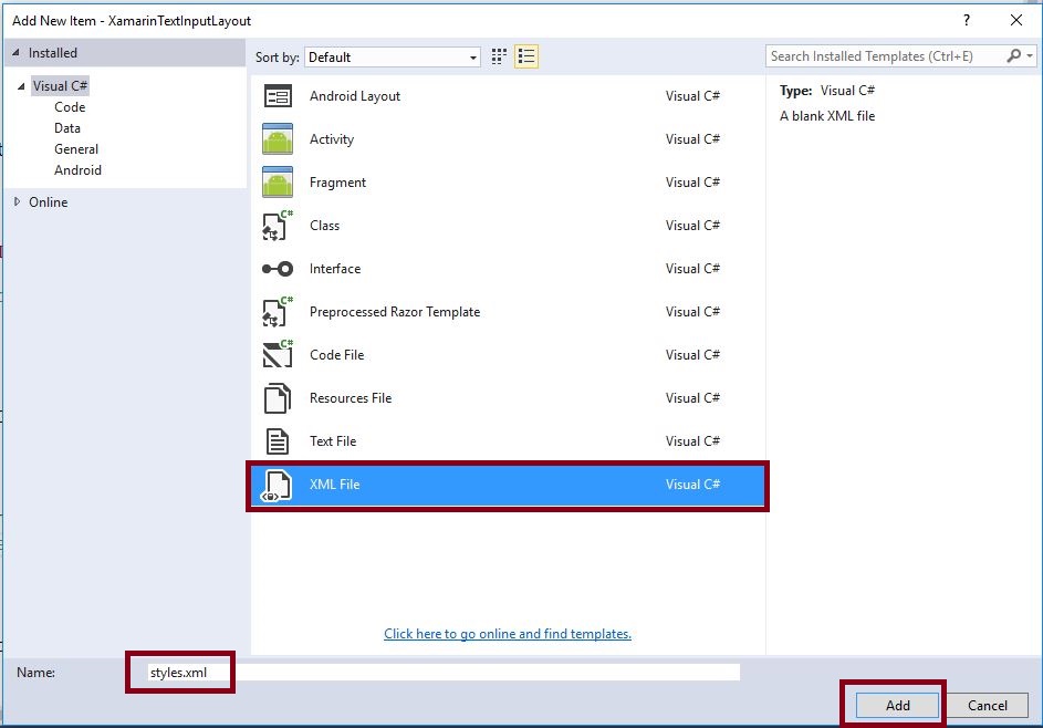 Xamarin Android: Create Android TextInputLayout And Spinner