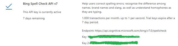 Xamarin.Forms - Bing Spell Check Using Cognitive Service