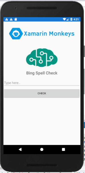 Xamarin.Forms - Bing Spell Check Using Cognitive Service
