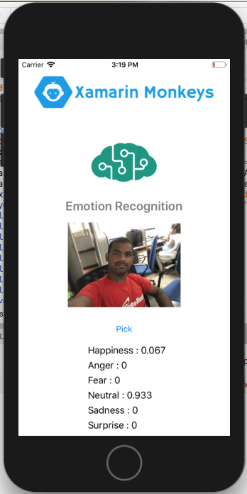 Xamarin.Forms - Emotion Recognition Using Cognitive Service
