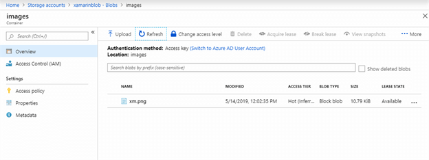 Xamarin.Forms - Working with Azure Blob Storage