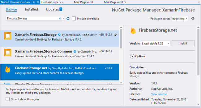 Xamarin.Forms - Working With Firebase Storage CRUD Operations