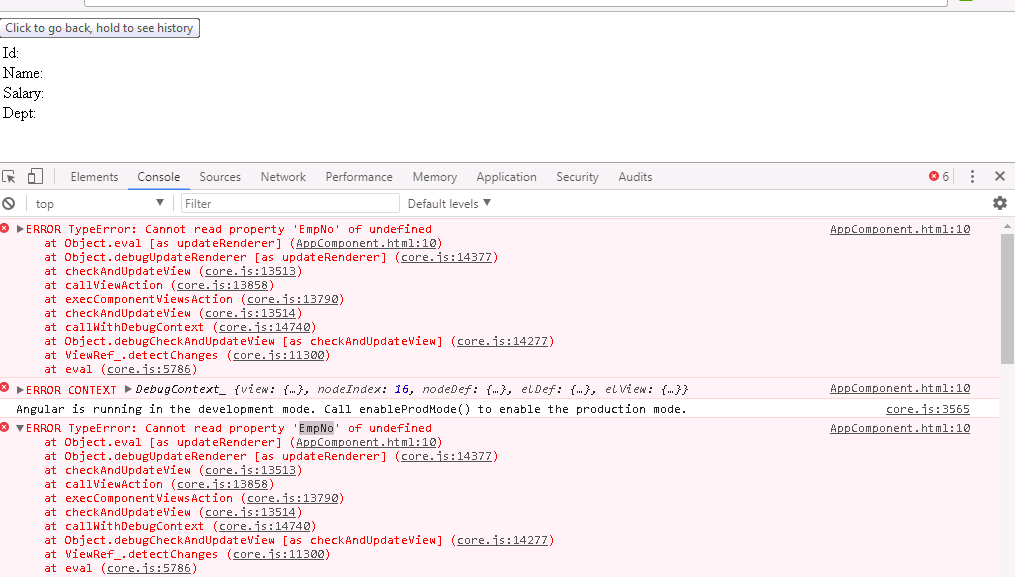 Cannot read property , undefined in node js